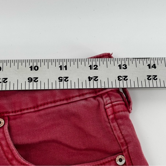 Dear John Womens Red Straight Leg‎ Frayed Ankle Jeans Size 26 - Picture 7 of 11